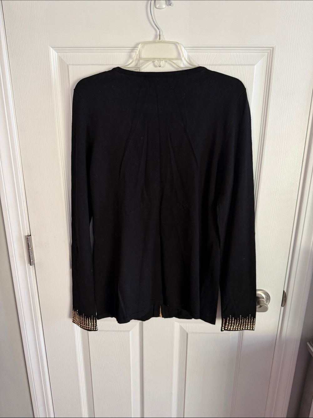 Belldini Black Cardigan with Gold Stud Trim - Picture 3 of 5